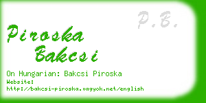 piroska bakcsi business card